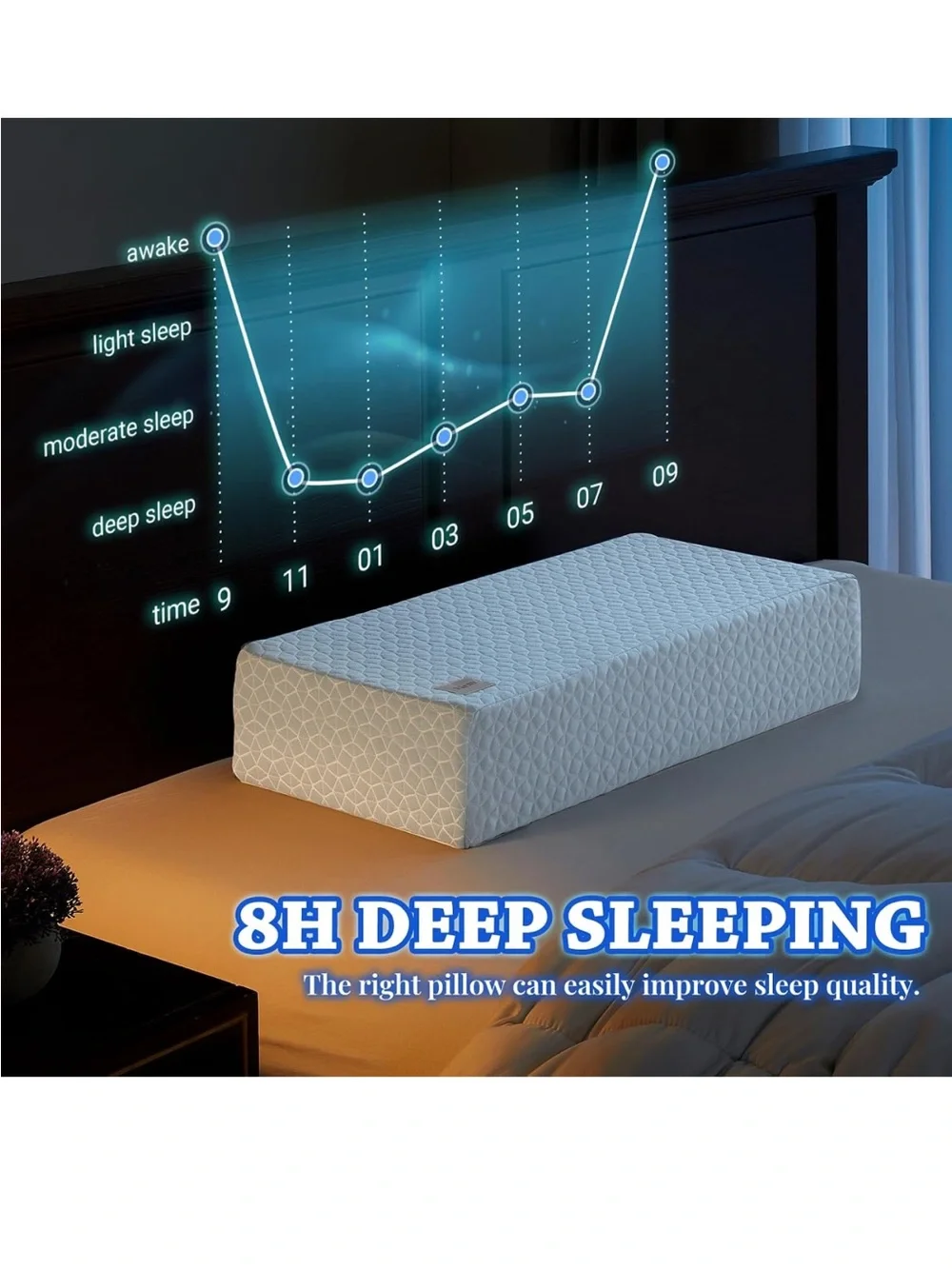HARBOREST Ice Cube Cooling Pillow for Side Sleepers Memory Foam Side Sleeper